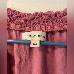 Cloth and Stone Smocked Top in Rose Blush